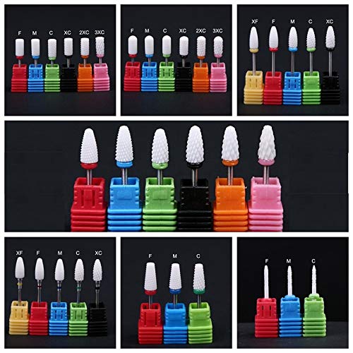 Milling Cutter For Manicure 1pcs 3/32'' Ceramic Nail Drill Bits Rotate Burr Milling Cutter Bits For Manicure Pedicure Tools Electric Nail Drill Accessories