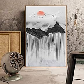 Framed Canvas Home Artwork Decoration Abstract Scenery Canvas Wall Art for Living Room, Bedroom - 16x24 inches