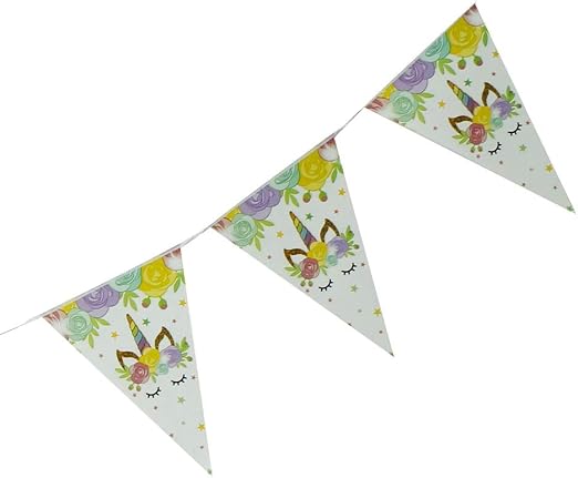 Banners Streamers Confetti 1set Cartoon Unicorn Theme Banner