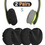 Geekria Flex Fabric Headphone Earpad Covers/Stretchable and Washable Sanitary Earcup Protectors. Fits 1"-3" On-Ear Headset Ear Cushions/Good for Gym, Training (Black, 2 Pairs)