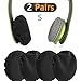 Geekria Flex Fabric Headphone Earpad Covers/Stretchable and Washable Sanitary Earcup Protectors. Fits 1"-3" On-Ear Headset Ear Cushions/Good for Gym, Training (Black, 2 Pairs) primary