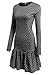 Meaneor Women's Vintage Polka Dot Ruffle Hem Bodycon Swing Dress