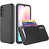 FDTCYDS Galaxy S24 Case with Card Holder,Credit Card Slot Protective Wallet Case for Samung Galaxy S24 - Black