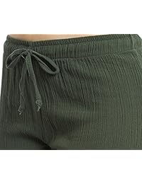 J & Ce Pantalones de playa y pijama de algodón gasa para dama