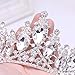 Vintage Rhinestones Crystal Crown for Women Wedding Bridal Tiara Flower Crown Hair Accessories (silver-white)
