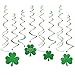 St.Patrick Day Party Decoration Swirls, 30 Pack St Patricks Day Hanging Decorations Lucky Irish Green Shamrock Clover St.Patrick's Day Foil Swirl for St Patrick Party Home Party Favors Supplies Decor