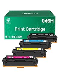 GREENSKY 046 CRG 046 046H - Tóner para impresoras láser (4 unidades, compatible con Canon Color ImageCLASS MF731Cdw MF735Cdw LBP654Cdw MF733Cdw), color negro, cian, magenta y amarillo