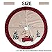 GMOEGEFT 48 Inches Christmas Tree Skirt Burlap with Buffalo Check Trim Rustic Truck and Dog Printing Xmas Home Decoration Ornaments (Truck & Dog)