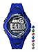 Digital Watch Men Sports Water Resistant 60 Lap 3 Alarm Stainless Steel Ring Stopwatch Dual Time Black Resin Watch Black 442 (Blue-b)