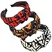 Designer Bow Knotted Letter Headbands for Women- Domoki 3 Pack Top Bow Stripped Cute FF Logo Print Hair Hoops - Cross Knot Wide Hard Hairbands for Girls