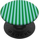 Green and Blue Lines Vertical Stripes Beachy Summer Pattern PopSockets Adhesive PopGrip