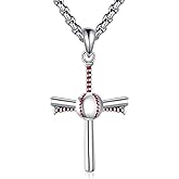ZPMMPZ Motivational Necklace Sterling Silver Inspirational Pendant Baseball Sport Jewelry Birthday Gifts for Women Men
