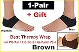 iBuylinks Plantar Fasciitis Therapy Wrap - Plantar Fasciitis Arch Support, Relieve Plantar Fasciitis, Heel Pain, Arch Support, Plantar Fasciitis Sock (Pair) (Brown)