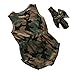 KIDSA 0-24M Camo Baby Boy Girl Romper Clothes One-Pieces Jumpsuit Bodysuit Outfits Set with Headband