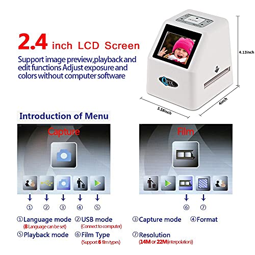 Film Negative Scanner 22 MP 110 135 126KPK Super 8 Negative Photo