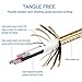 Lightning cable, FEIPUKER 3 PACK (6FT) Nylon Braided Charging Cable Cord Lightning to USB Cable Charger Compatible for IPhone 7/ 7 Plus/6/6s/6 plus/6s plus/ 5c/5s,iPod, iPad, and More (3 PACK Gold)