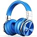 COWIN E7 PRO [Upgraded] Active Noise Cancelling Headphones Bluetooth Headphones with Microphone/Deep Bass Wireless Headphones Over Ear, 30 Hours Playtime for Travel/Work, Blue
