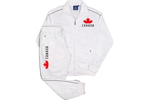 Men's Canada Print Designer Heritage Tracksuit With Track Jacket & Jogger Trackpants