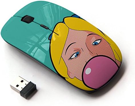 KawaiiMouse [ Optical 2.4G Wireless Mouse ] Chewing Gum Bubble Pink Blonde Girl Woman