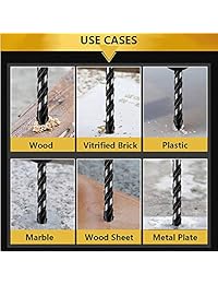 Yibaision   Juego de brocas de mampostería para hormigón de madera, azulejos de cerámica, metal y cristal, latón de cemento, cromado con puntas de carburo   0.315 in, 10 piezas (caja incluida)
