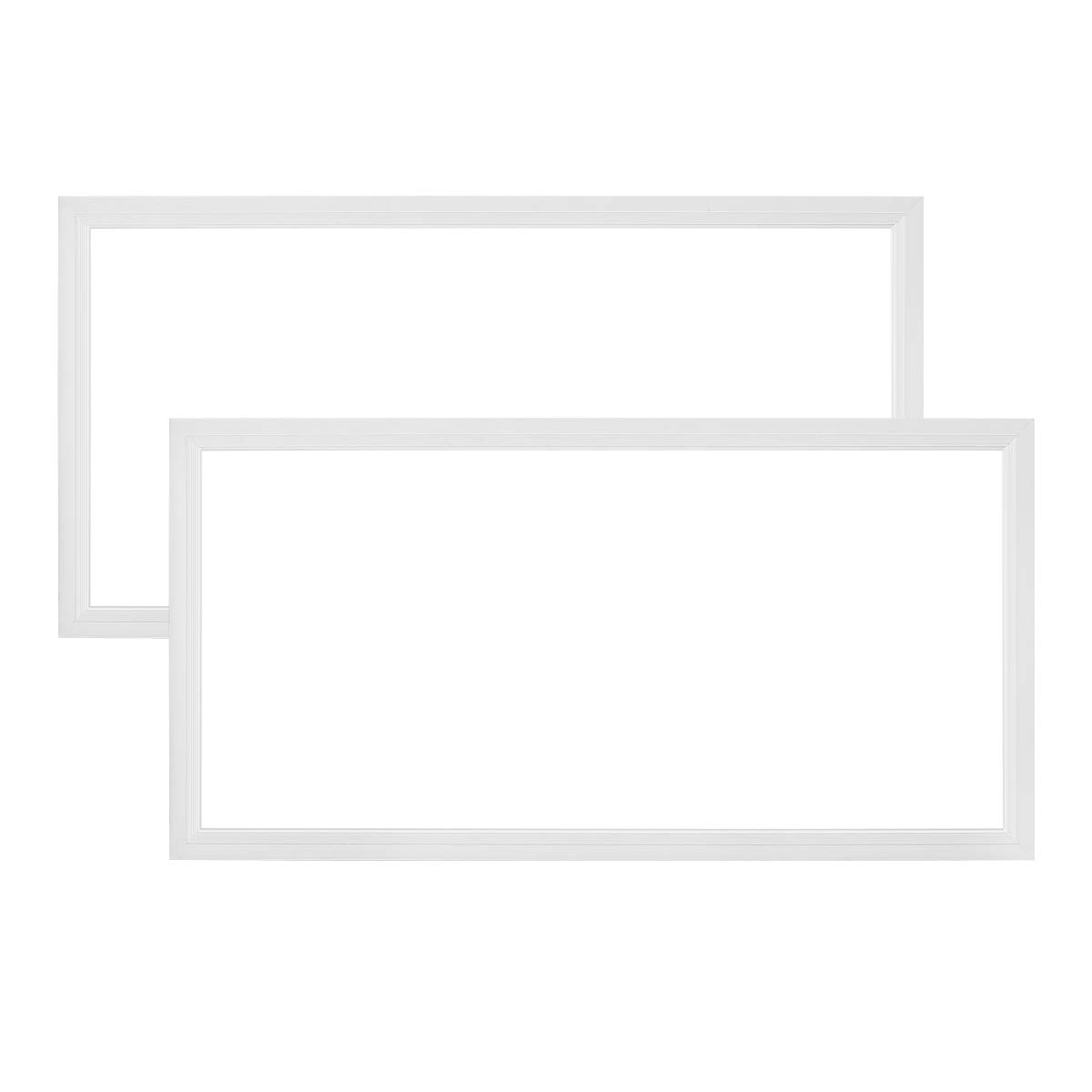 AKT LIGHTING 2x4 FT LED Panel Light - DLC & UL, FCC Dimmable 0-10V, 50W, 5000K Daylight White Light Flat Panel Troffer Lit Light Fixture, Ultra Thin Drop Ceiling Light 2 Pack