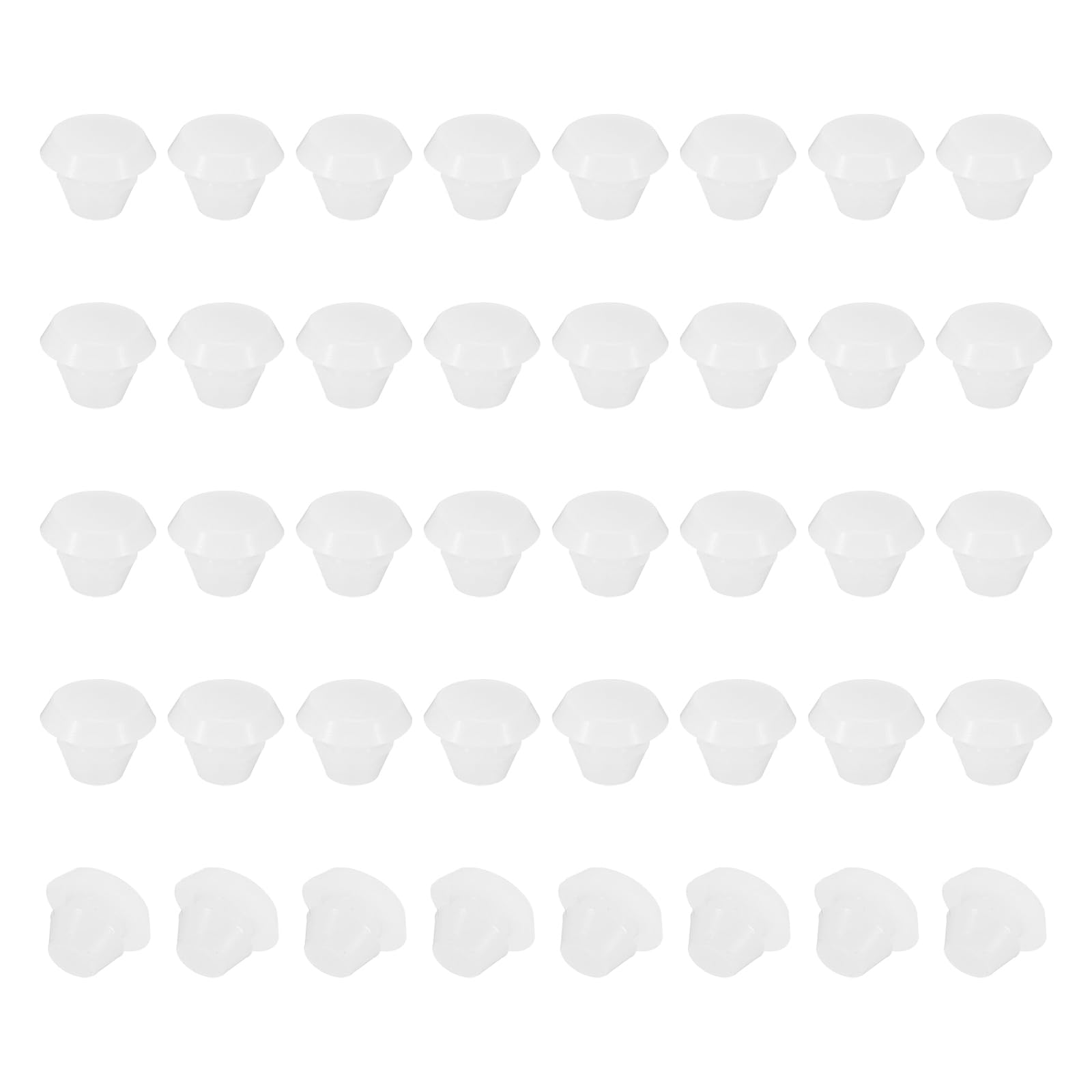 PATIKIL 5mm Diameter Silicone Hole Plug, 40 Pcs Round Snap in Type Locking Furniture Button Protective Cover Cap Head Fit for 5-5.5mm Hole for Seal Bulkhead Cylinder Hole, Translucent