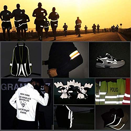 High Visibility Reflective Tape Strip, Fabric Florescent Reflective Safety Tape Sew-on Warning Safety Trim (Green, 0.98in0.39in)