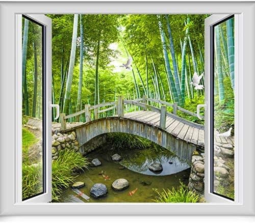 ウォールステッカー防水ウォールペーパーアートステッカー壁画 5の自己接着取り外し可能および抑制不可能な森林の3d固体壁の壁紙エミュレーションウィンドウビュー 壁画アートデカール壁用ステッカー家の装飾 Sairampuc Edu In