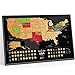 Detailed Scratch Off USA Map - 16 x 24 in - Printed on Flexible Vinyl and Rewritable - 1DEA.me