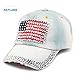 Raylans Women American Flag Rhinestone Jeans Denim Baseball Adjustable Bling Hat Cap