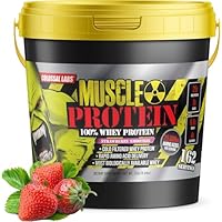 COLOSSAL LABS Muscle Protein Whey Powder [12 lbs/Pack of 1]– Cold Filtered, 25g Pure Protein, 6.6g BCAAs (Packaging May Vary) (12LB, Strawberry)