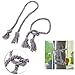 BTSKY 4 Pieces Cotton Curtain Rope Holdback-Handmade Curtain Decorative Tiebacks Vintage Style Drapery Tieback (Grey)