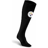 For Bare Feet NFL Adult Knee High-Performance Socks, All Black, Unisex Design, Recovery Wellness Exercise Accessory