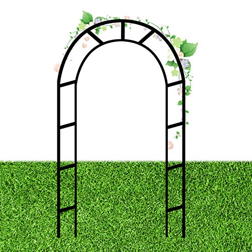Gnova Weißer Rosenbogen GartenTorbogen Gitterlaube für Kletterpflanzen,Hochzeitseingang,BlumenRosenhilfe,schwarz,Breite…