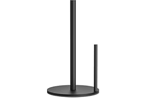 Paper Towel Holder Countertop, Stainless Steel, Black, for Kitchen, Pantry, RV
