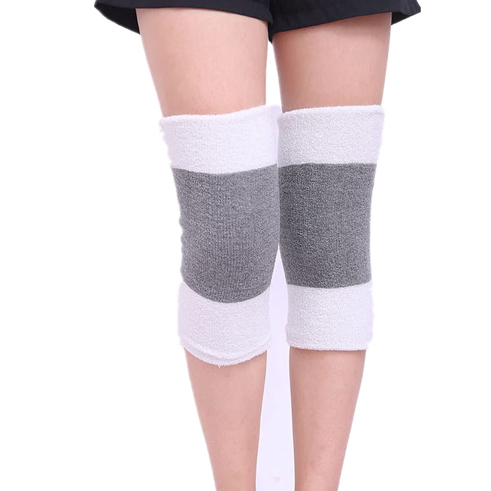 1 Pair Unisex Terry Knee Warmer Cold-proof Insulated Kneepad Thick Elastic Knee Support Brace Winter Warm Knee Sleeves Sports Knee Protector for Cycling Dancing, Cold Knee Pain Arthritis Relief