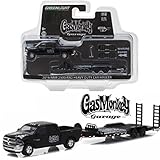 New 1:64 HITCH & TOW SERIES 8 - BLACK 2016 RAM 2500 AND HEAVY DUTY CAR HAULER Diecast Model Car By Greenlight