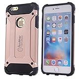 iPhone 6s Plus [Shock Absorption] Case, Lordther [TurtleRock Series] [Military Grade] Silicone Cover with [Anti-fingerprint Series] Tempered Glass for iPhone 6s Plus/iPhone 6 Plus (Rose Gold)