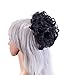SWACC Short Messy Curly Dish Hair Bun Extension Easy Stretch hair Combs Clip in Ponytail Extension Scrunchie Chignon Tray Ponytail Hairpieces (Natural Color Close to Black-2#)thumb 3