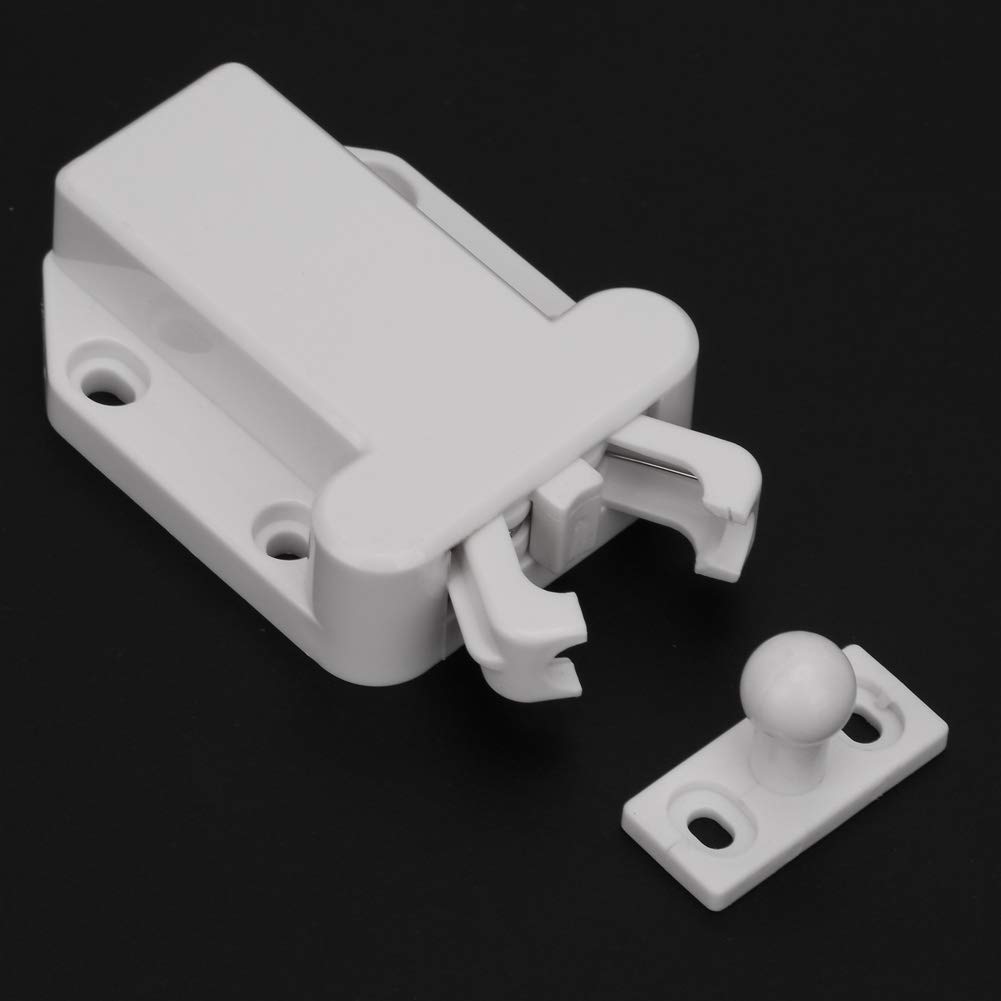 10pcs Door Locks Cupboard Touch Release Latches Double Roller Cabinet Door Latch Door Lock with Screw for Household Furniture Cabinet