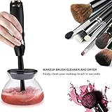 Makeup Brush Cleaner,Akean Professional Makeup Brush Cleaner and Dryer Machine, Cleans and Dries All Makeup Brushes in Seconds (Black)