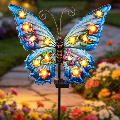 Butterfly Solar Lights Outdoor Waterproof 50.0" Large with String Bulbs at Amazon