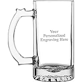 Personalized Beer Mugs, 16 oz Laser Engraved Custom Beer Mug Gift, Engraving Included Prime
