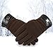 Vbiger Winter Gloves Texting Mittens Warm Cold Weather Gloves For Men(Brown)