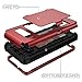 WeLoveCase for S10 Plus Wallet Case Defender Wallet Card Holder Cover with Hidden Mirror Three Layer Shockproof Heavy Duty Protection All-Round Armor Protective Case for Samsung Galaxy S10+ Plus Red