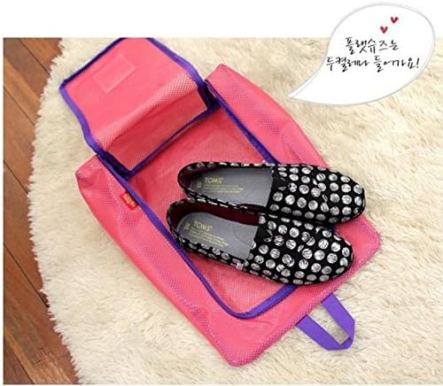 EUTTEUM Pink Portable Travel shoe bag Zip view window Pouch Storage waterproof Organizer