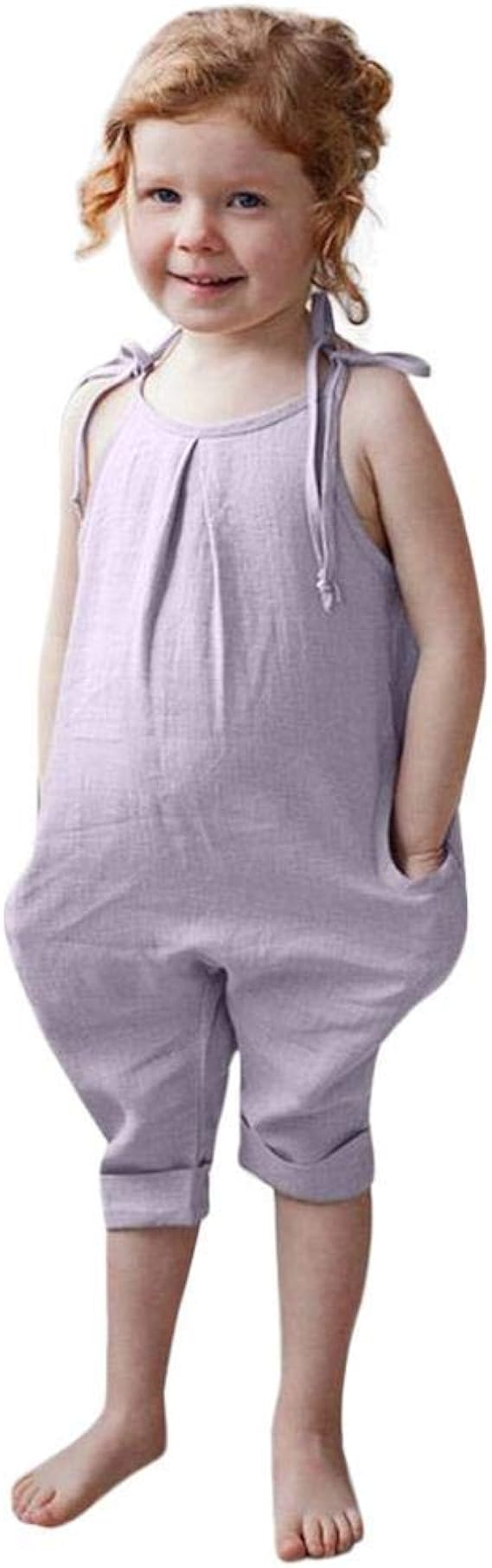 Baby Girls Jumpsuit,Zerototens Toddler Kids Girls Sleeveless Suspender