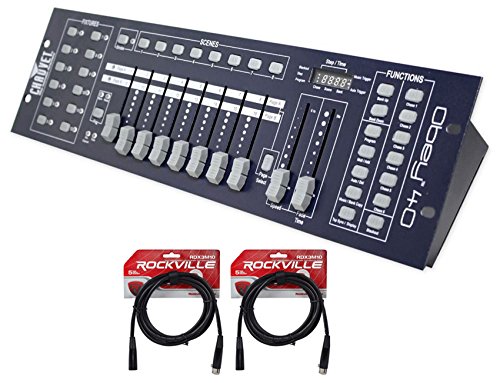 Package: Brand New Chauvet Obey 40 Universal Dmx 512 Controller with 192 Channels and Midi Compatibility + (2) Chauvet Dmx3p10ft Dmx Xlr Female to Male Dmx Cables