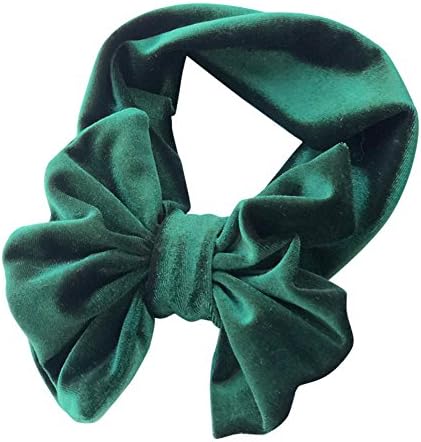Benoke Baby Girls Toddler Super Stretchy Pleuche Headbands Large Bowknot Headband Infant Hair Band Accessories (Green)
