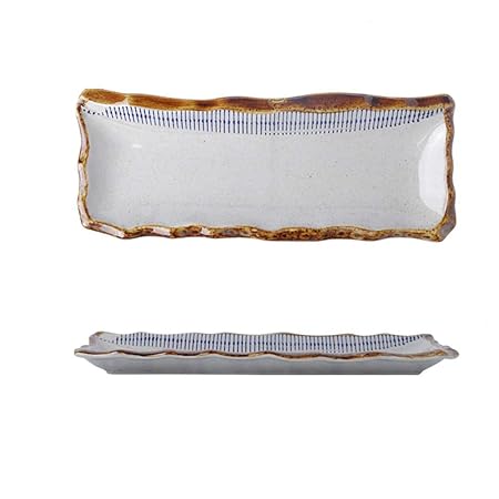 LYLian-plates Plato Rectangular a Rayas, Cerámica del hogar Plato ...
